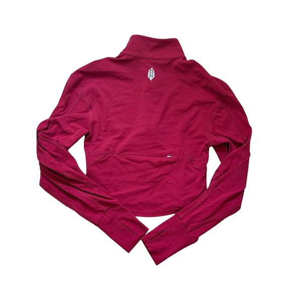 (XS) NWOT $108  Free People Never Better Structured Zip-Up Jacket Crimson - Picture 10 of 10